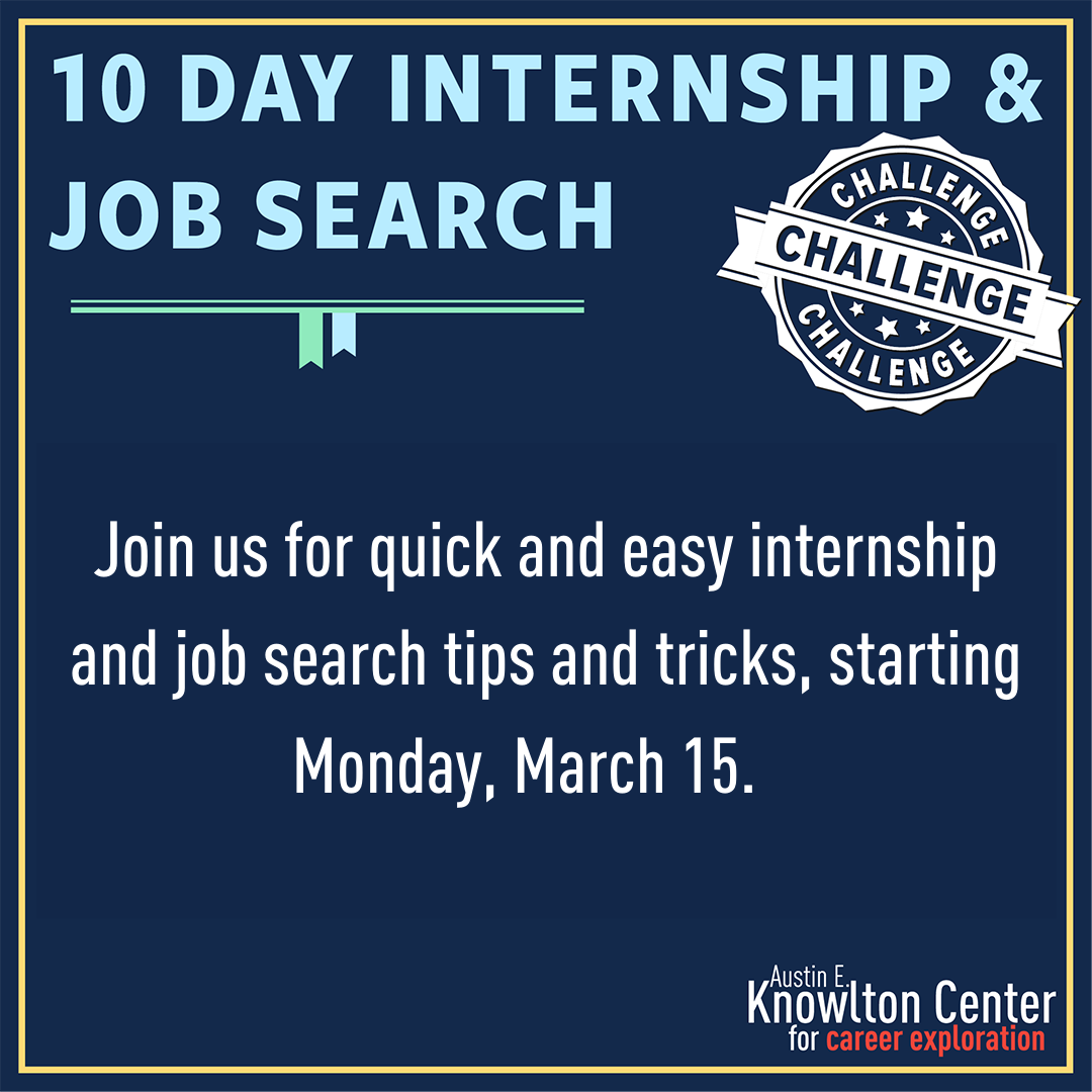 Join us for quick and easy internship and job search tips and tricks,  starting Monday, March 15- Your Career Launch Pad